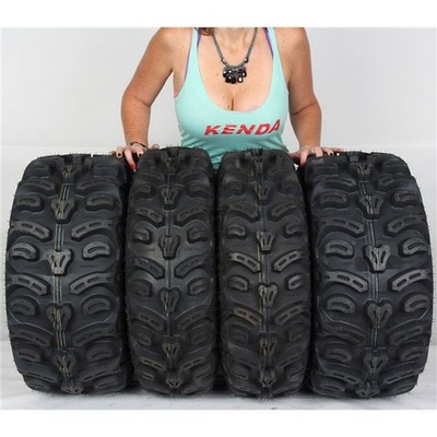 Full set of Kenda Bear Claw HTR Radial (8ply) 25x8-12 and 25x10-12 ATV Tires 