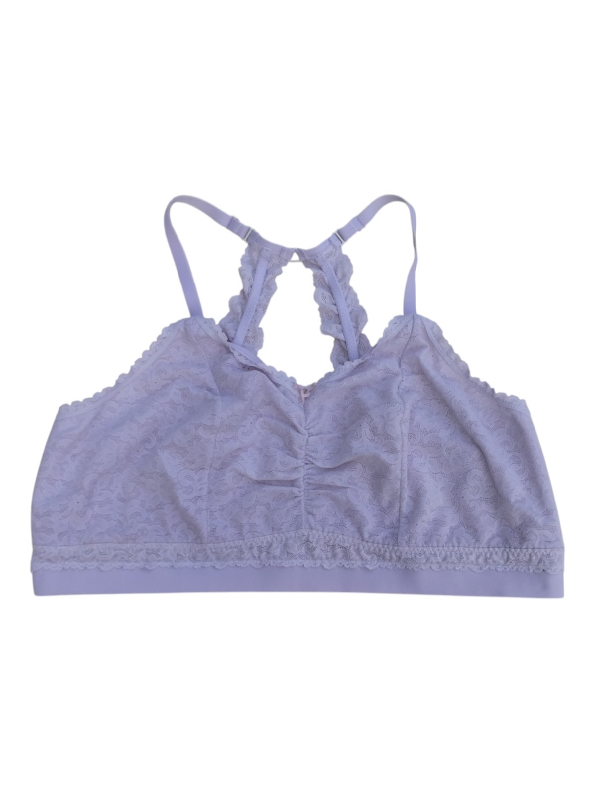 CACIQUE Bralette Bra Wirefree Support 118641 Purple Pink Stretch Lace Plus 26 28-image
