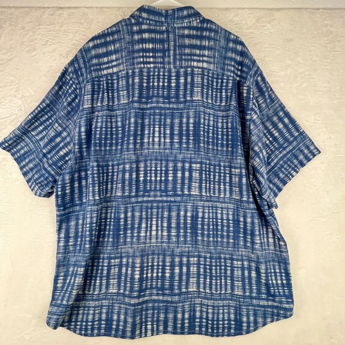 Tommy Bahama Button Down Shirt Mens 2XLB Blue White 100% Silk Abstract Stripe - Bild 5 von 11