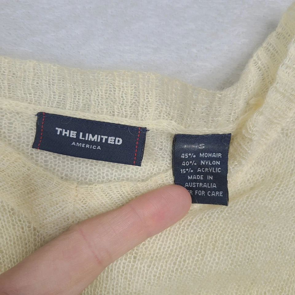Suéter Vintage Años 90 The Limited Mohair VER a través Peso Pluma S Grunge Y2K Foto 3 de 4