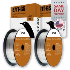 (2 x 2-Lb Spools) E71T-GS .030" Flux Core Welding Wire - Gasless Mild Steel MIG