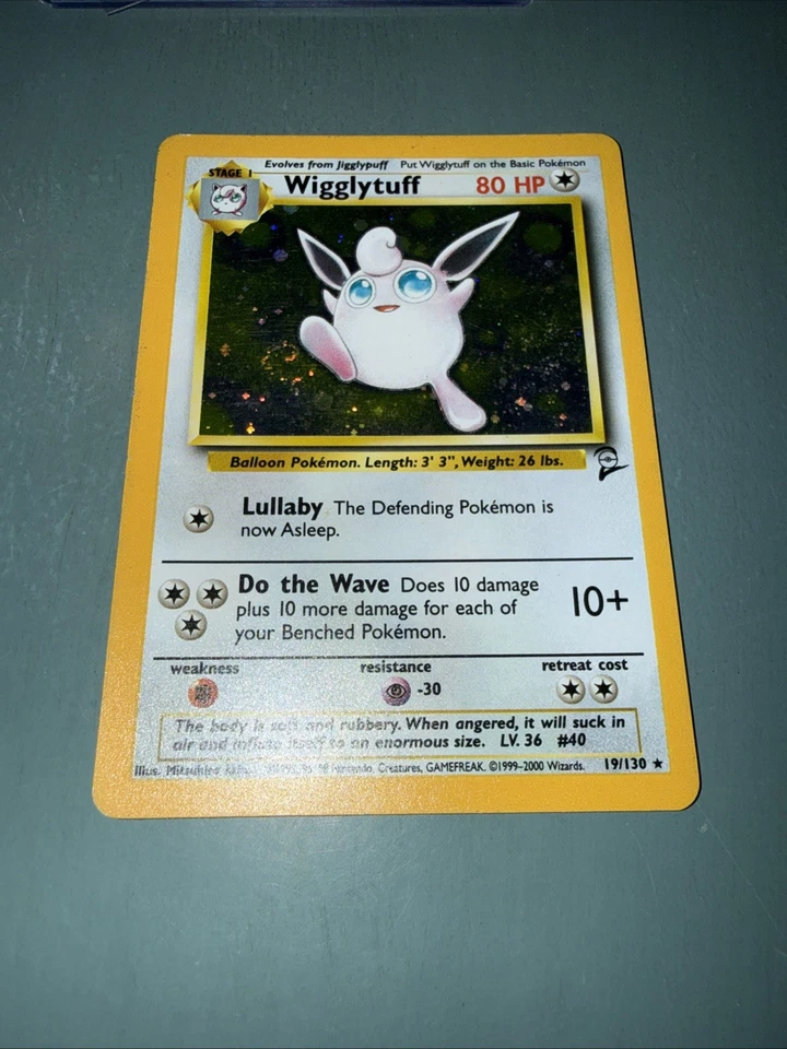 Pokémon 1999 Vintage TCG Wigglytuff Base Set 2 Holo Unlimited Rare Card #19/130 - Image 2 of 4