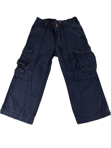Oshkosh B’gosh Boys Navy Blue Cargo Pants With Elastic Waistband Toddler Size 3T - Picture 1 of 14