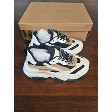 Steve Madden Charlie-W Sneakers Women's 5.5 Beige Multi Chunky Platform Trainers