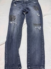 Vintage Reunion Juicy Couture Distress skinny jean size 12 With Rhinestones