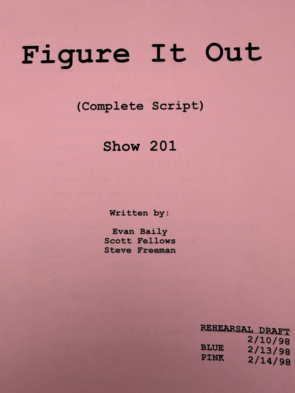Original 1998 Nickelodeon Figure It Out Show 201 Script Summer Sanders