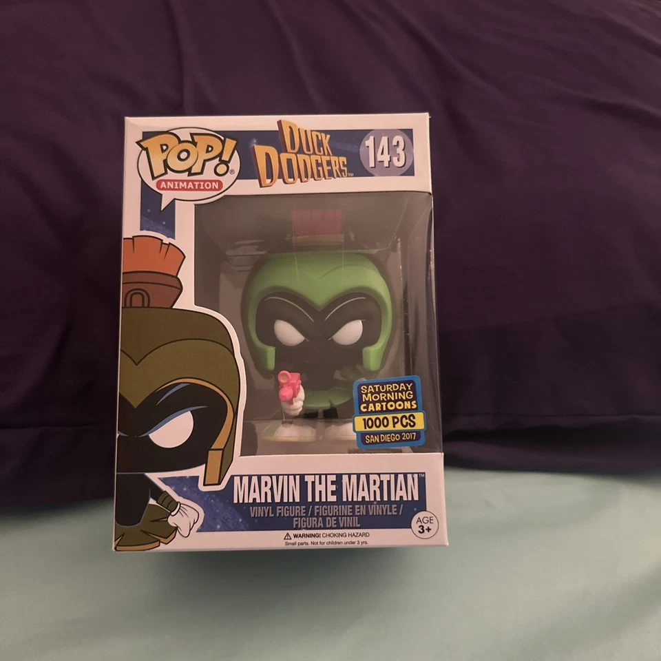 Funko Pop Duck Dodgers Marvin the Martian #143 SDCC Exclusivo 1000 PC Verde Neón Foto 2 de 4