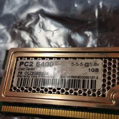 OCZ Gold Series DDR2 SDRAM DIMM PC2-6400 2GB RAM 2x1GB OCZ2G8002GK