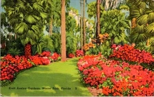 1950 Kraft Memorial Azalea Gardens Winter Park FL Postcard Tichnor Brothers
