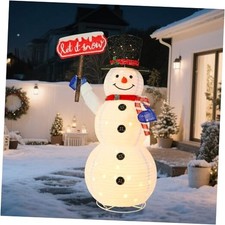 Christmas Snowman Outdoor Decoration, 5.2FT Warm White Snowman 5FT Snowman