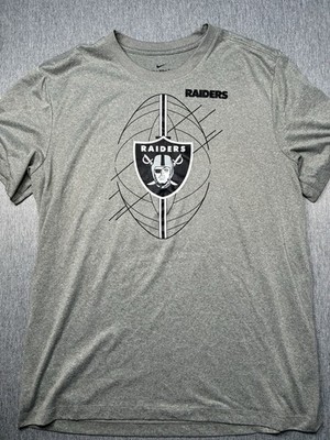 Las Vegas Raiders Nike dri fit size Large Gray NFL Very Good (A)