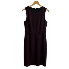 Banana Republic Wool Blend Black Rose Career Dress Back Zip Women Size 6 #431