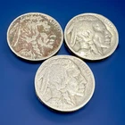 LOT of 3 , 1924, 1925 & 1926 Buffalo Nickels. Nice Details. American  Coins