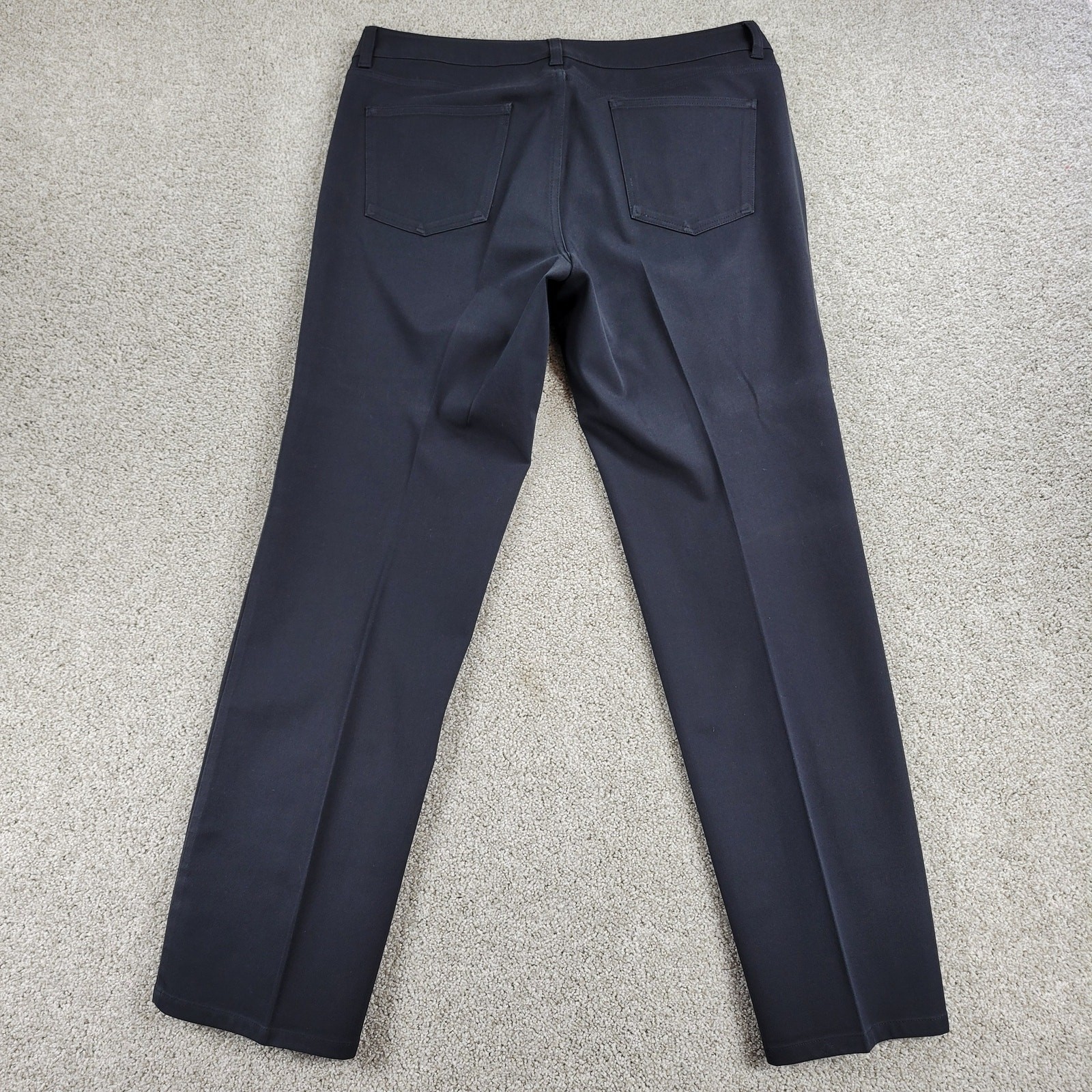 TALBOTS Pants 12 Black Solid Plain Straight Leg S… - image 2