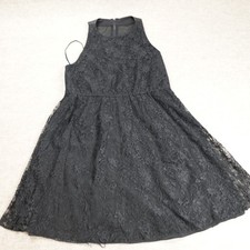 Alice & Olivia Dress Large Black Lace Racerback Dress Stacey Bendet NEW READ