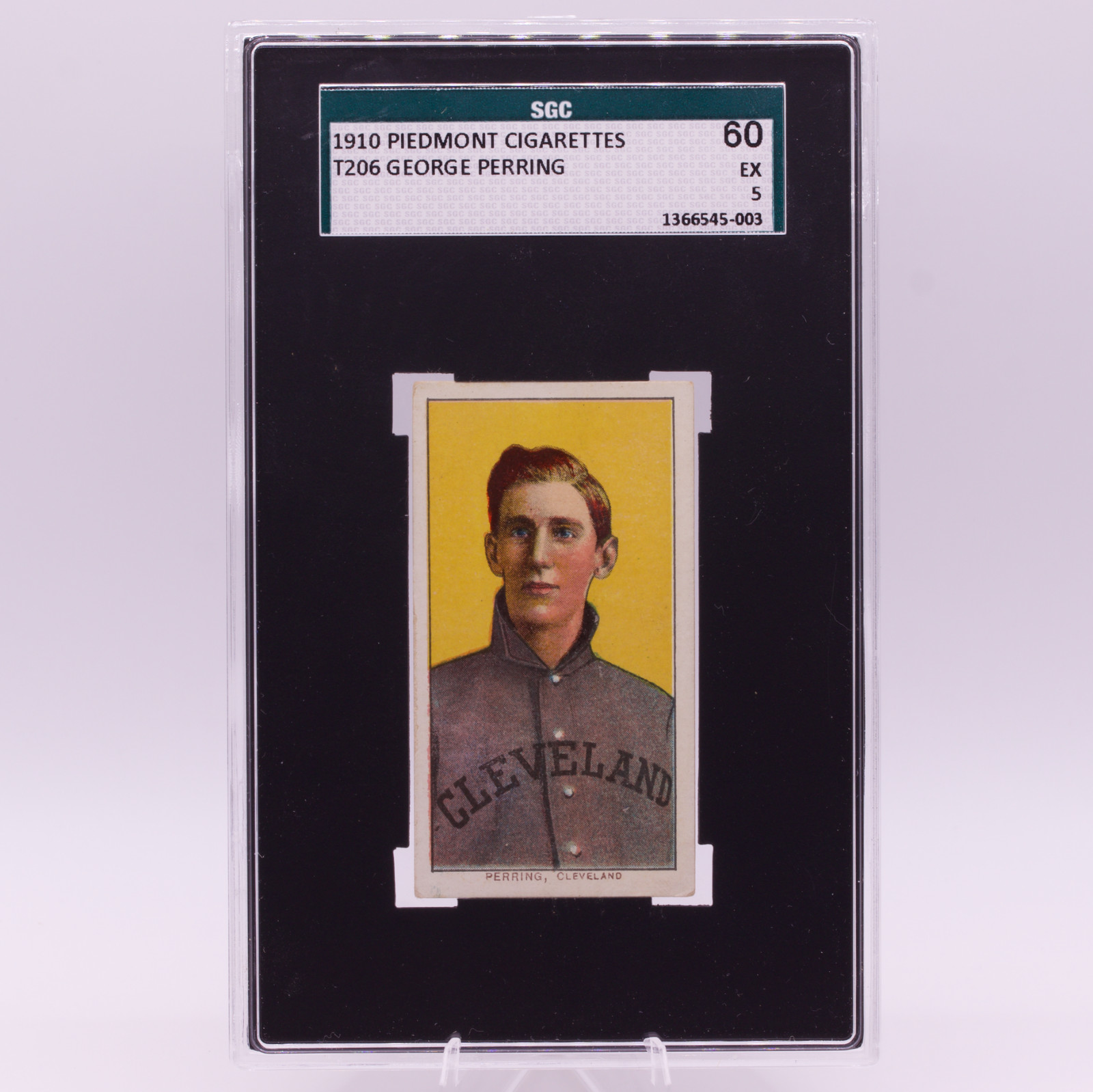 1910 T206 George Perring Piedmont 350 Cleveland SGC 5 EX Tobacco Pre-War