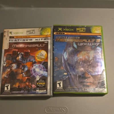 Microsoft Xbox MechAssault + MechAssault 2 Lone Wolf Lot 2 w/ Cases
