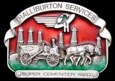 OE20127 GREAT 1982 **HALLIBURTON SERVICES** 1920 SUPER CEMENTER OILFIELD BUCKLE