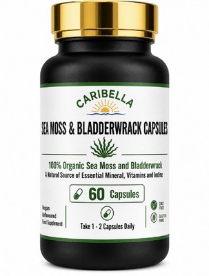 Caribella Meeresmoos & Blasentang Kapseln - 60 vegane Kapseln - ohne Zusatzstoffe 