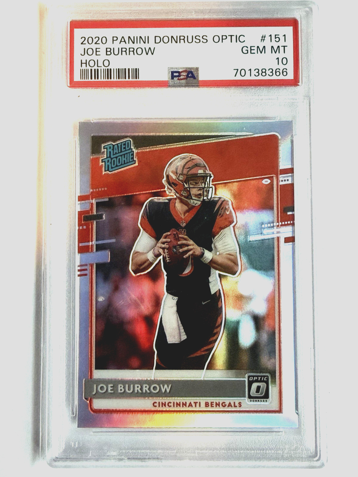 2020 Donruss Optic Holo Prizm Joe Burrow (RC) PSA 10 Cincinnati Bengals