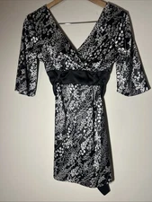 Sportstaff Dress Womens Small Made In Italy Cocktail Sexy Feminine Black White