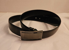 Mens Bonded Leather Reversible Belt Rotated Buckle Brown Black Size 38