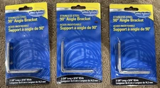 *6 PACK* 7-0411 Marpac 90 Degree Stainless Steel Angle Bracket 2 3/8" Long ~ NEW