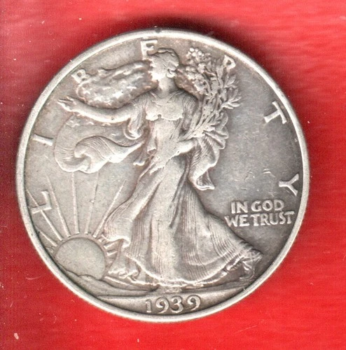 1939 Walking Liberty Half Dollar - 90% Silver US Coin - Philadelphia VF Details