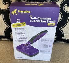 Hertzko Self-Cleaning Pet Slicker Brush, Grooming Brush for Cat  Dogs Large NEW