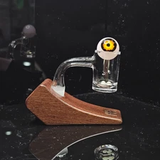 14mm Beech Wood Display Stand with Bonus Quartz Four-Piece Glass Attachment