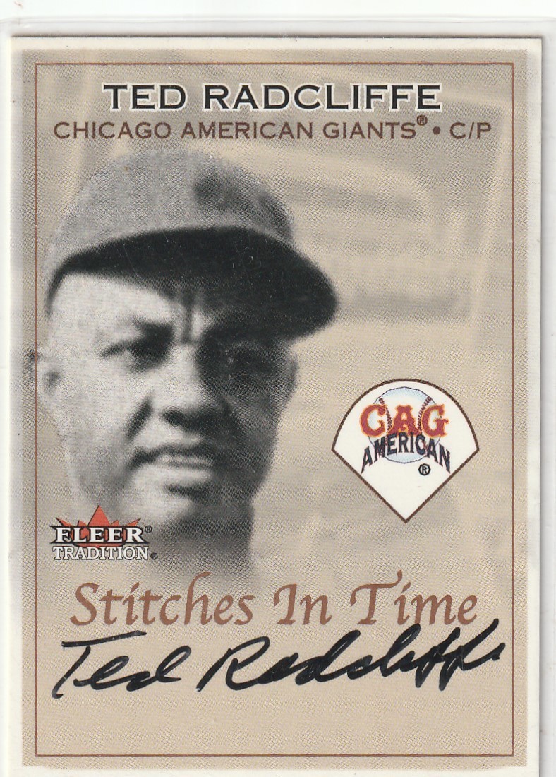Ted Radcliffe - Signature Card - 2001 Fleer Stitches In Time - Certified