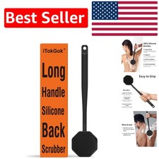 Silver-Infused Long Handle Back Scrubber for Luxurious Shower Experience