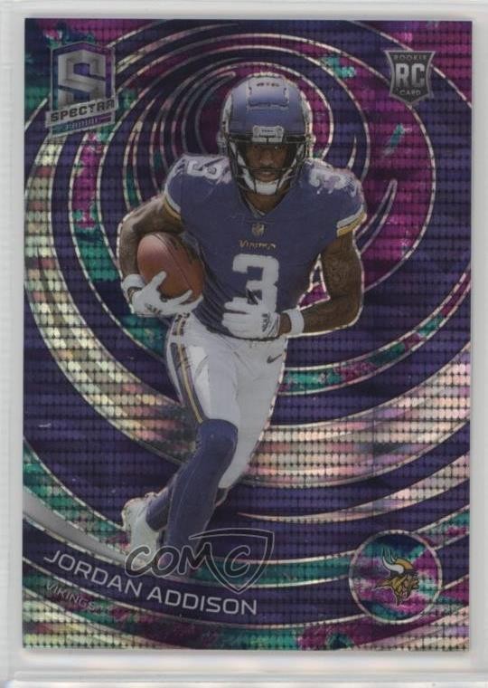 2023 Panini Spectra Rookies Celestial Prizm 22/99 Jordan Addison #129 Rookie RC