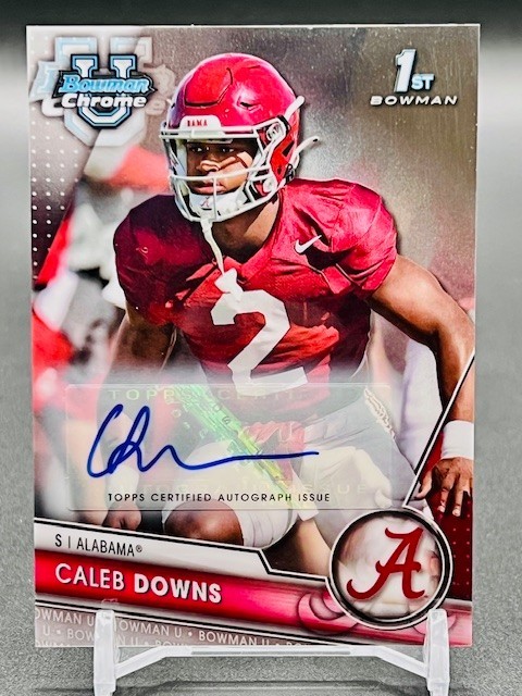 2023 Bowman U Chrome Caleb Downs Prospect 1st Auto #49 Dallas Cowboys