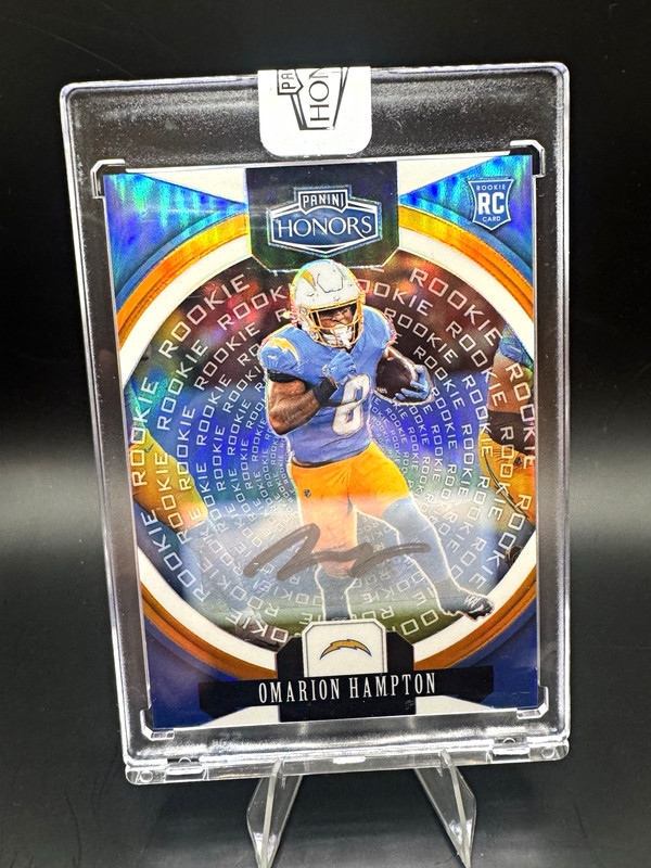 Panini 2025 Honors Omarion Hampton Rookie Prizm Auto /25 #47 PSA Chargers
