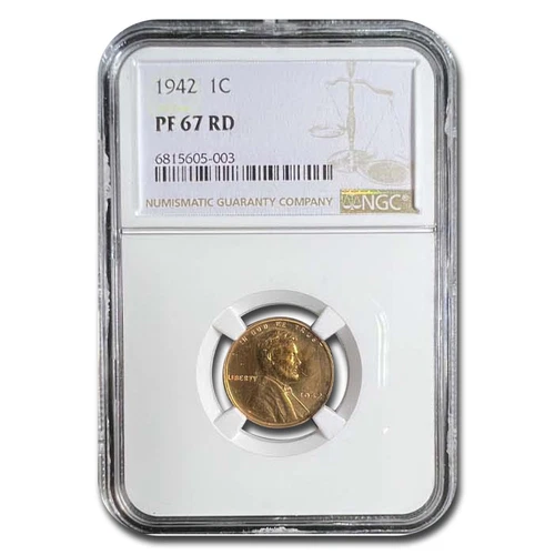 1942 Lincoln Cent PF-67 NGC (Red)