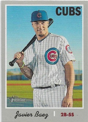 2019 Topps Heritage #440 - Javier Baez SP - Chicago Cubs
