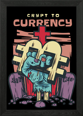 Crypt to currency Framed Wall Art Poster Canvas Print Picture
