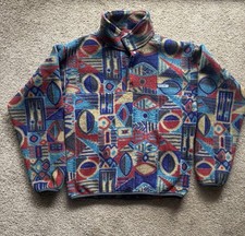 Rare 1995 Patagonia Synchilla Snap-T "Aboriginal" Aztec Print - Made in USA