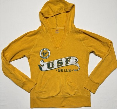 Vintage USF South Florida Bulls Womens Sz M Hoodie Yellow Soffe
