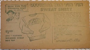 1956 Rin Tin Tin Trading Post Premium Order Card Sweat Shirt