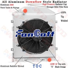 4 Row Radiator Shroud Fan For 1942-1948 Ford Mercury Sedan Chevy V8 Engine