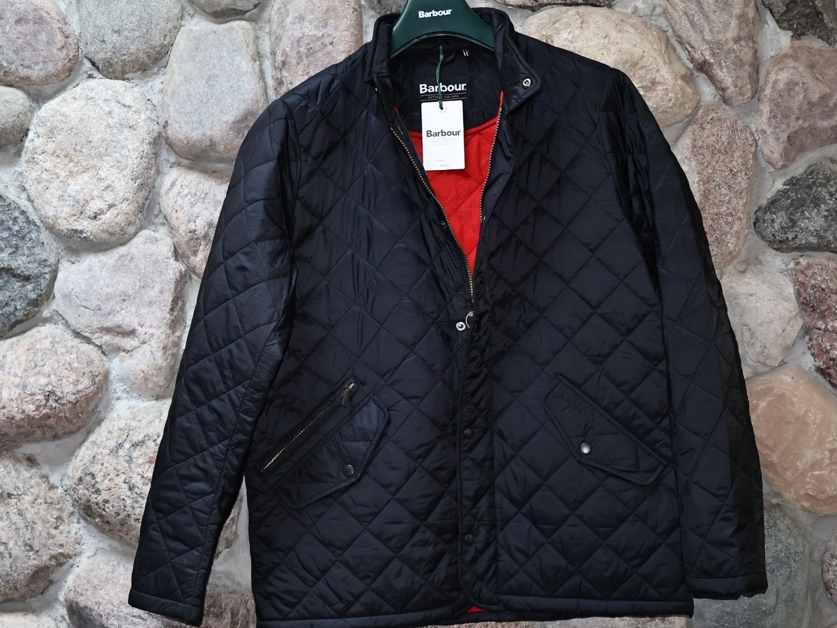 Barbour Flyweight Chelsea Quilted Jacket Coat Black UK Sizing 