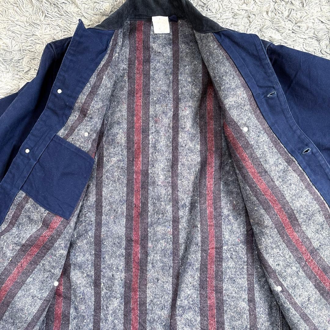 80S Usa Carhartt Carhartt Chore Coat Star Tag Navy No.ch1061 image 7