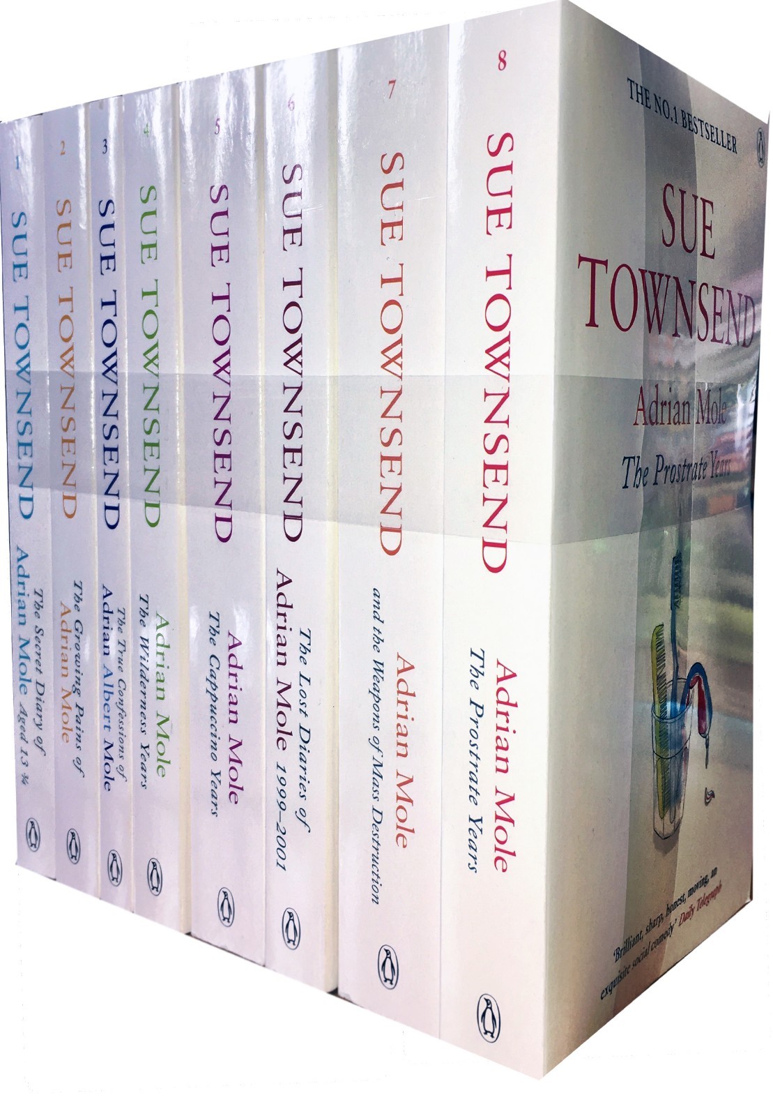 Sue Townsend Adrian Mole 8 Books Collection Set The Prostrate year,Growing Pains