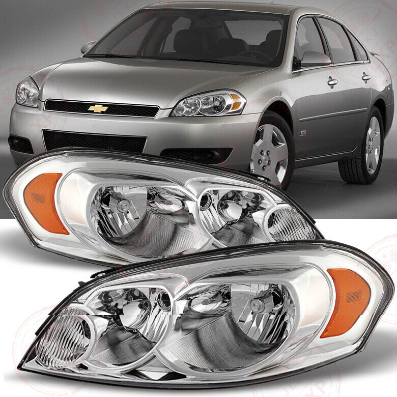 Headlights Headlamps Left &Right Pair Set For 06-16 Chevrolet Impala Monte Carlo