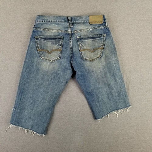 Vintage GUESS Jeans 31 Waist Jorts Cut Off Asymmetrical Button Fly 90s Faded - Picture 10 of 14
