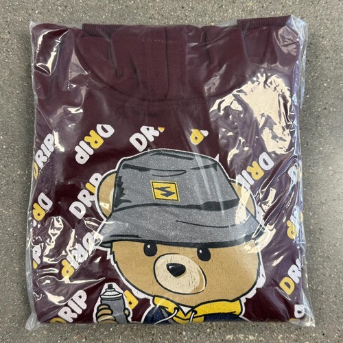 S10PE Boys' Maroon Hoodie Bear DRIP Graphic Sz Youth 8/10 - Picture 7 of 7