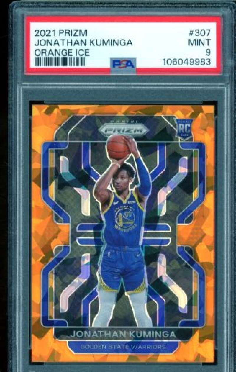 Jonathan Kuminga Rookie Card 2021-22 Prizm Orange Ice #307 PSA 9