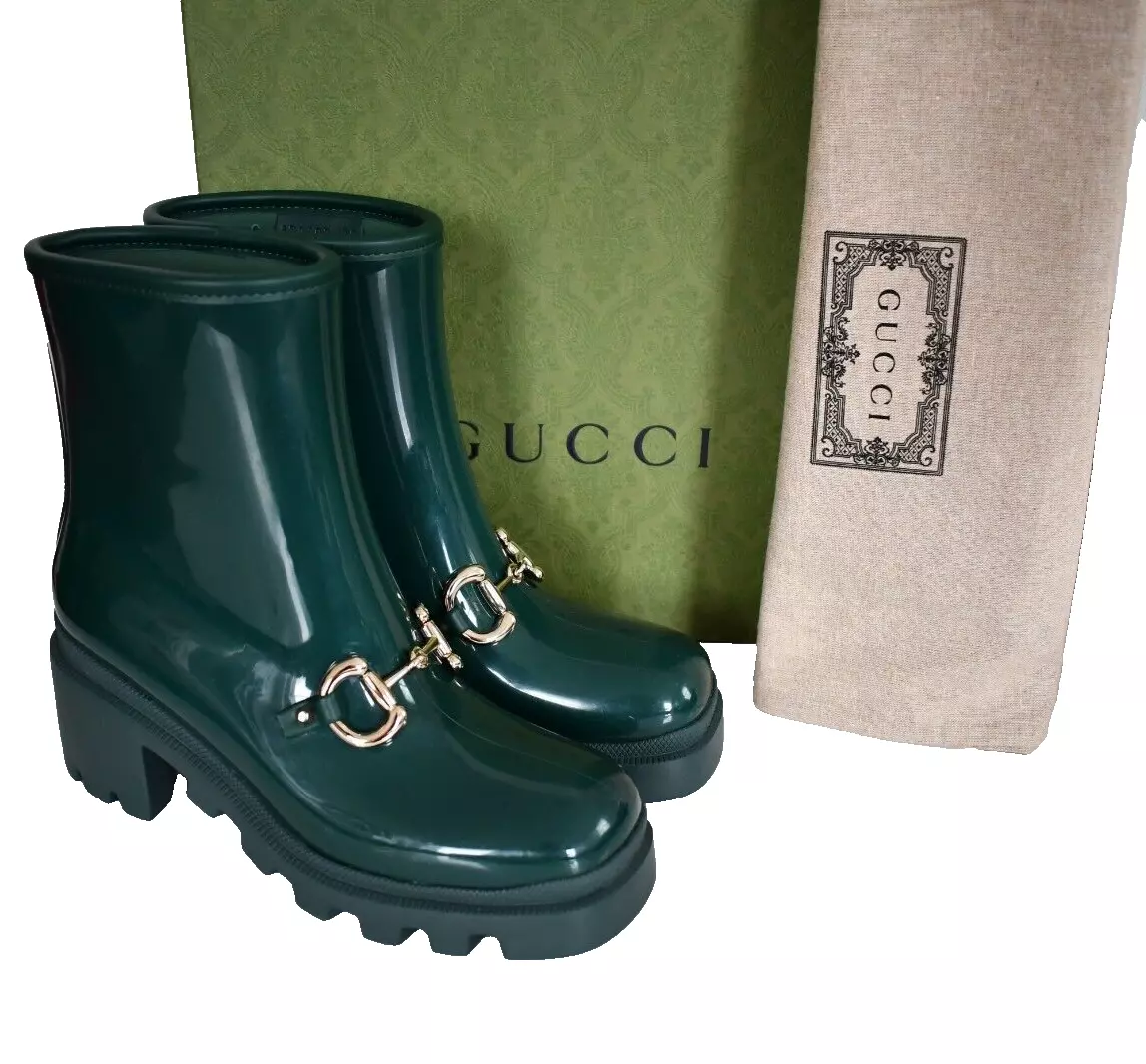 Gucci Horsebit Accent Rubber Rain Boots w/ Tags - Green Boots, Shoes -  GUC1314738